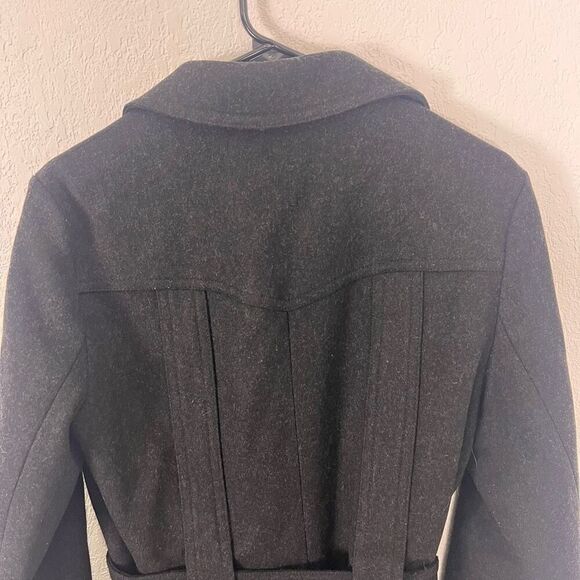 J. Crew Grey Wool Collared Button Down & Belted Dress Coat - Picture 9 of 11